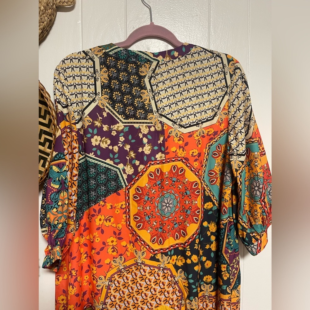 Multicolor Printed Bohemian Maxi Dress multiple sizes S-L - Picture 8 of 11